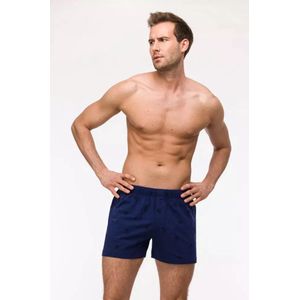 Woody heren losse boxershort - donkerblauw - croissant print - 242-12-QLB-Z/911 - maat XXL