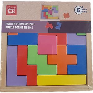 Houten vormenpuzzel 14 delig. Puzzel hout voor kinderen kids
