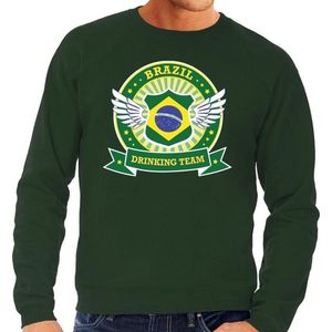 Groen Brazil drinking team sweater groen heren - Brazilië kleding XXL