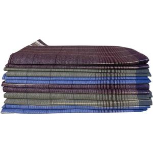 Geruite Zakdoeken 50 x 50 cm - 12 Stuks van 100% Katoen