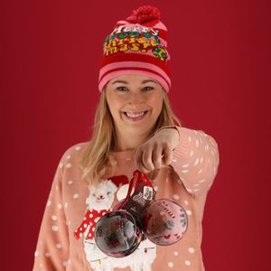 Morethansocks - Kerstsokken dames in kerstbal - 6-Pack - Multi Fashion - Maat 36/41 - kerstsokken dames - kerst sokken - kerstballen