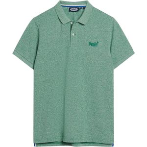 Superdry Piqué Poloshirt Melange Lichtgroen - Maat XL - Heren