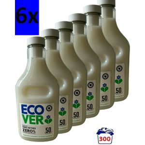 Ecover Wasverzachter ZERO Gevoelige huid 0% parfum & 0% kleurstoffen Voordeelverpakking 6 x 1.5 L