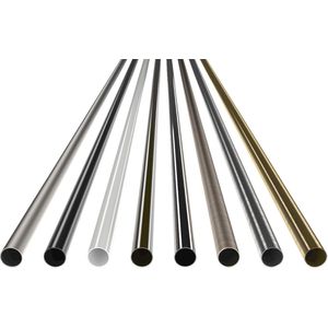 Stalen buis 120 cm voor gordijnroede - Roestvrijstalen look - Ø 25 mm