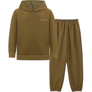 Effen trainingspak voor jongens en kinderen met capuchon en joggingbroek