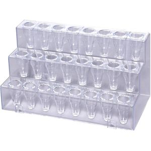 Content in - Polystyreen Micro Tube Rack - Enkel Helder - RTP/5409 - Pak van 4