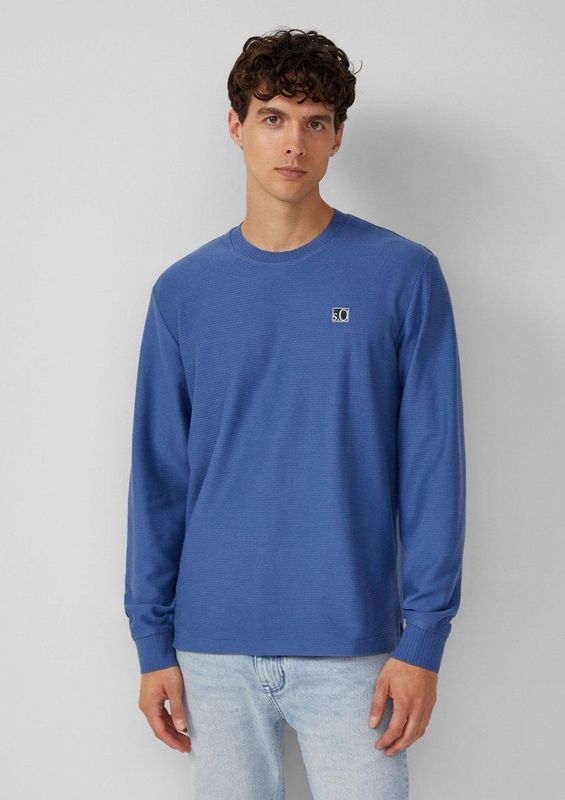 s.Oliver - Sweatshirt - Blauw - Effen - Lange Mouw