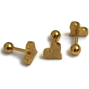 Sandblasted Helixpiercing Hart - Goudkleurig