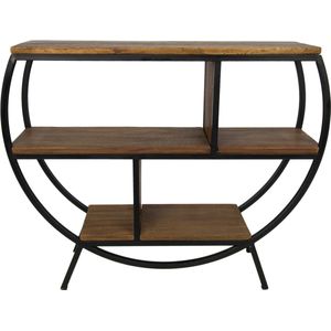 HSM Collection Sidetable 90x25x80cm Naturel/Zwart Mango/Ijzer