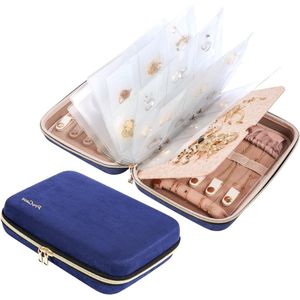 Sieradenopslag voor op reis - harde sieradenopslag - sieradenzakje boek - transparante tas - ritssluitingen - organizer voor dames - oorbellen - halskettingen - armbanden sieraden etui