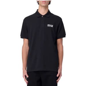 Versace Jeans Couture - Polo - Zwart - Katoen - Gedrukt Logo
