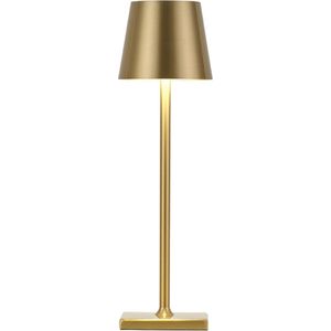 TrendUp Tafellamp Op Accu- Oplaadbaar En Dimbaar - Moderne Touch Lamp Goud - Nachtlamp Draadloos - 38 CM