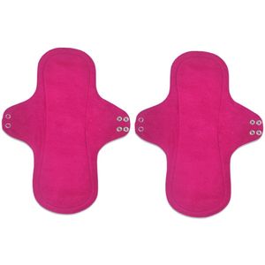 Eco Femme - Wasbaar Maandverband - Nachtverband - XXL - 2 Stuks - 100% Biologisch Katoen - GOTS - Donker Roze