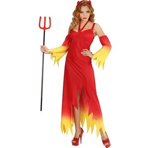 Widmann - Duivel Kostuum - Fire Devil Duivelse Dame - Vrouw - Rood - Large - Halloween - Verkleedkleding