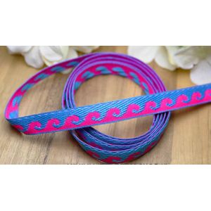 Armbandje - Stof - Wave - Blauw/Roze