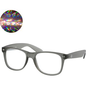 TWINKLERZ® - Spacebril - Space Bril - Caleidoscoop Bril - Diffractie Bril - Festival Bril - Mat Grijs