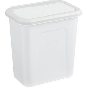 Navaris hangende vuilnisbak met deksel - Prullenbakje met haak voor aan kastdeuren - 9L - Voor keuken & badkamer - Wit