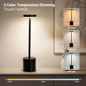 Tafellamp | Tafel Lamp | Draadloze taffelamp | Oplaadbaar | Nachtlamp | Bureulamp | LED | Zwart