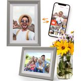Pora Digitale Fotolijst - 10.1 Inch - WiFi - Frameo App - IPS Display - Zilver/Wit