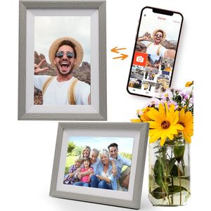 Pora Digitale Fotolijst - 10.1 Inch - WiFi - Frameo App - IPS Display - Zilver/Wit