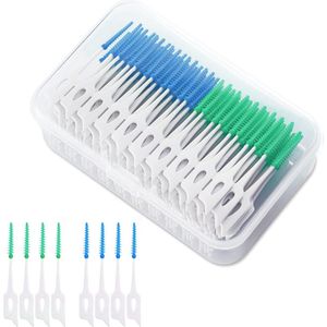 200 stuks interdentale borstel flosser sticks voor tandzorg - tandreiniging en interdentale hygiëne - siliconen tandenstokers en flossticks - orale reinigingstools