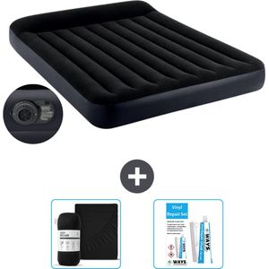 Intex Luchtbed - 2-Persoons - 152 x 203 x 25 cm - Blauw - Inclusief pomp - Hoeslaken en Reparatieset