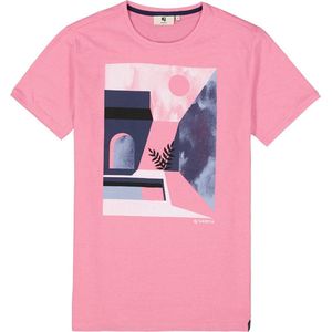 Garcia T-shirt T Shirt Met Print Q41002 9786 Vibrant Pink Mannen Maat - XL