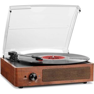 Draagbare Bluetooth Draaitafel met 3 Snelheden - Vinyldraaitafel met Ingebouwde Stereo en Meerdere Aansluitingen