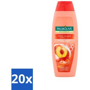 20 x Palmolive - Naturals - 2in1 Shampoo - Perzik - Hydra Balance - 350 ml - Palmolive Naturals
