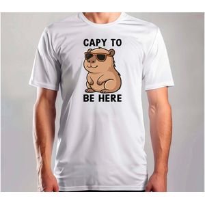 capy to be here - T Shirt - CuteGift - AdorableGift - GiftVibes - SoCute - SchattigCadeau - LiefCadeau - CadeauVibes - ZoLief - Capy - Capybara