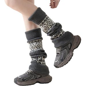 Sneeuwschoen beenwarmers - 40 cm lang - 10 cm breed aan de bovenkant - 14 cm breed aan de onderkant - herfst- en winterkousen beenwarmers - dames kuitkousen warmhouders - inclusief wol - sokken warmhouders - gebreide sokken beenwarmers