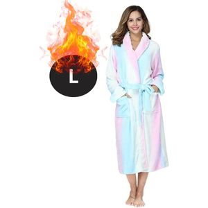 Livano Badjas Dames - Fleece - Katoen - Badstof - Sauna - Hamam - Wafel - Bathrobe - Duster - Ochtendjas - Spa - Kimono - Shiny L