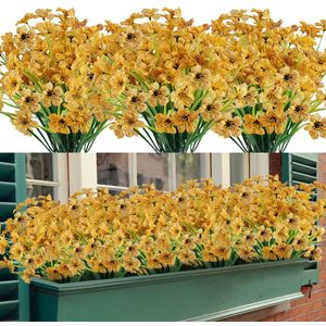 Unyqoos® Kleurrijke Kunstbloemen Set van 16 Bundels voor Binnen en Buiten Decoratie