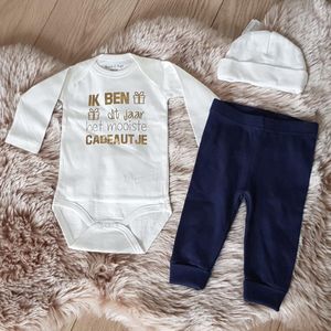Newborn Baby Kleding Set tekst - Jongens en Meisjes Romper - Kraamcadeau - Babyshower Cadeau - maat 56