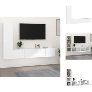 vidaXL TV-meubel set - 2x 80 x 30 x 30 cm - 2x 30.5 x 30 x 60 cm - wit - bewerkt hout - Kast