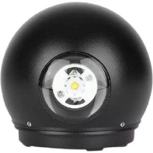 LED wandlamp 6 Watt 3000K tweezijdig oplichtend IP65 zwarte Globe