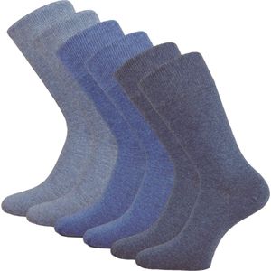 6 paar SQOTTON® Katoenen sokken - Naadloos - Heren & Dames - Jeans-mix - Maat 39-42