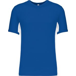 Tweekleurig herensportshirt 'Tiger' met ronde hals Royal Blue/Lime - 3XL