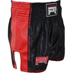 Punch Round Kickboks Broekje Matte Carbon Zwart Rood XS = Jeans Maat 28 | 8 t/m 10 Jaar