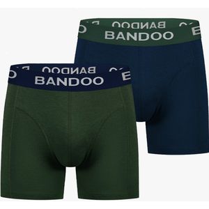 Bandoo Men's Bamboo - boxershorts heren - heren ondergoed - boxershorts - 2 Pack - Army Green - Navy Blue - Size : M