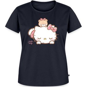 Hello Kitty Met Teddy Op Haar Rug Premium T Shirt Dames