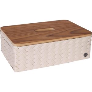 Handed By Grand ideal lid - Opbergmand met houten deksel - champagne