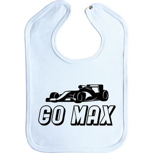 Slabbetjes - slabber - slab - baby - Go Max - formule 1 - max verstappen - red bull racing - drukknoop - stuks 1 - baby blauw