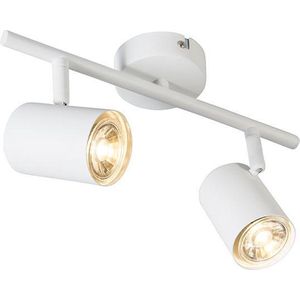 QAZQA jeana - Moderne Dimbare LED Plafondspot | Spotje | Opbouwspot met Dimmer - 2 lichts - L 30.5 cm - Wit - Woonkamer | Slaapkamer | Keuken