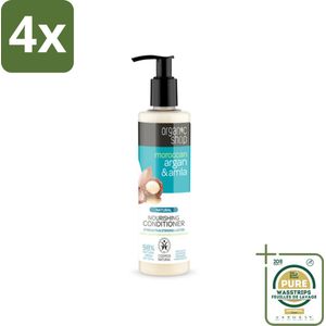 Organic Shop - Conditioner Argan & Amla - Hydraterend en Verzorgend - 280 ml - Voordeelverpakking - 4 stuks - Glans conditioner - Voedende conditioner