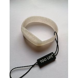 TOO LATE - Led horloge Glitter - siliconen - zilver - polsmaat L