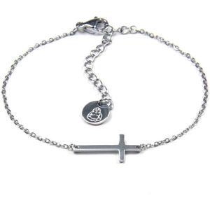 Armband Cross [Goud,Zilver] | 18 karaat gouden plating | Metaal | Minimalistische armband - 16 cm + 3,5 cm extra | Buddha Ibiza