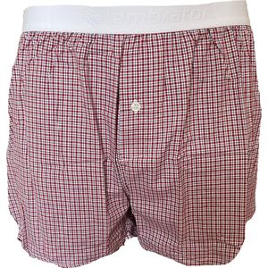 Embrator mannen Boxershort Loose Fit geweven katoen rood/wit/zwart 3XL