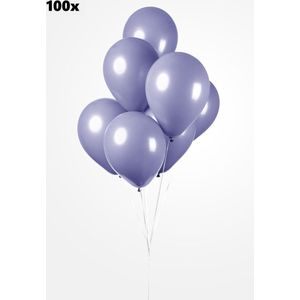 100x Luxe Ballon pastel lavendel 30cm - biologisch afbreekbaar - Festival feest party verjaardag landen helium lucht thema