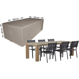 Raffles Covers Tuinsethoes - 250 x 125 H: 80 cm - RDS250125 - Waterdicht | Solution Dyed | UV-bestendig | Elastisch trekkoord | Airvents - Beschermhoes tuinmeubelen - Hoes voor tafel en stoelen